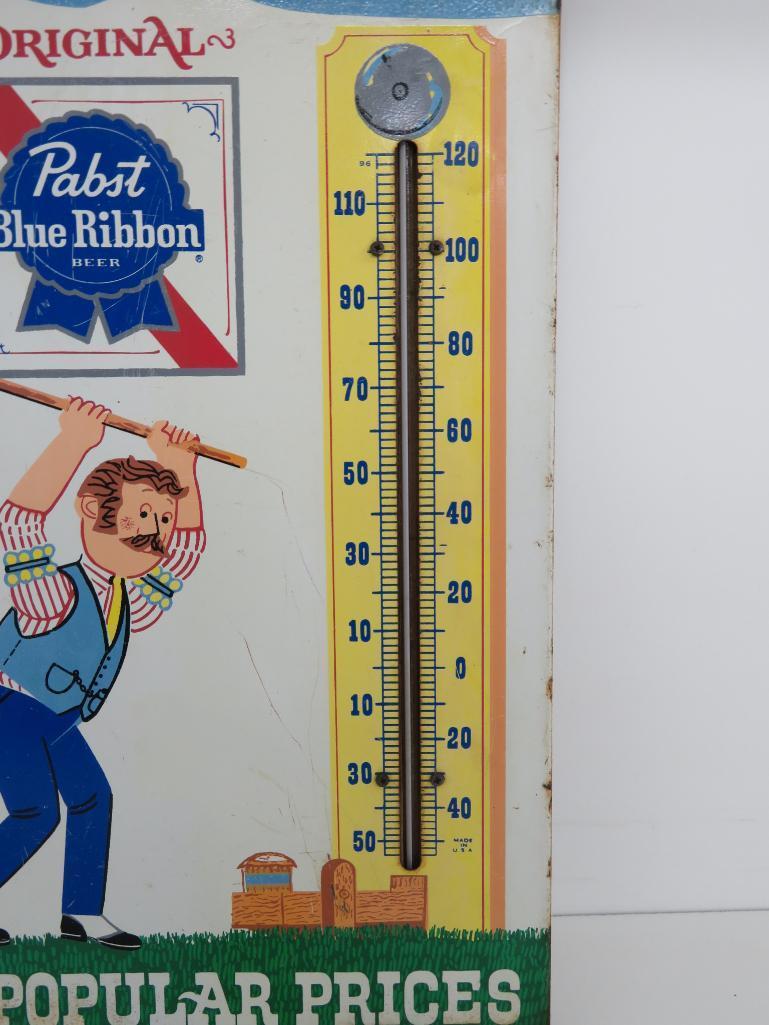 Pabst Popular Prices thermometer, 18" x 10 1/4", P424