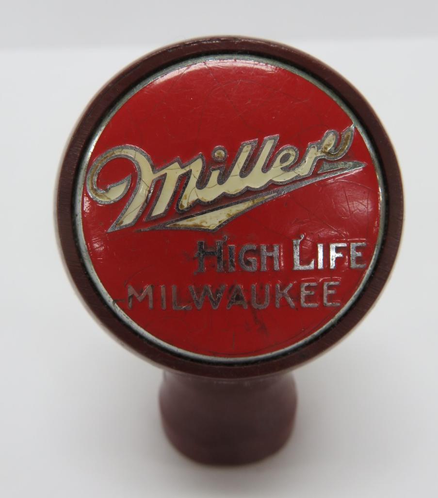 Miller ball knob, beer tapper marker, maroon