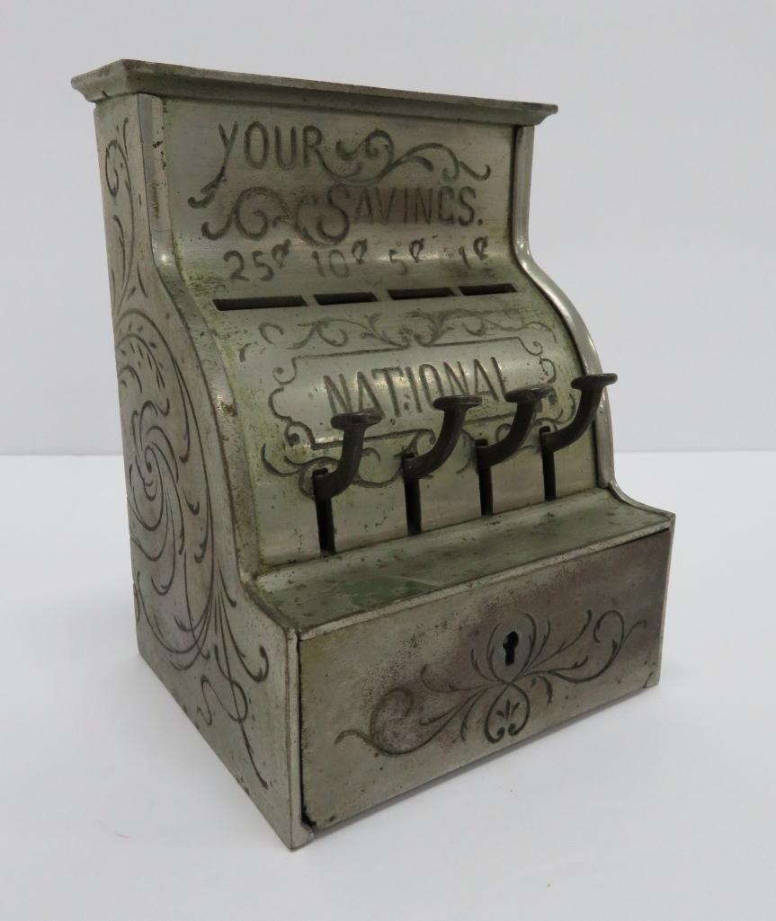 Your Savings cast iron metal bank, 6 1/2" x 5"