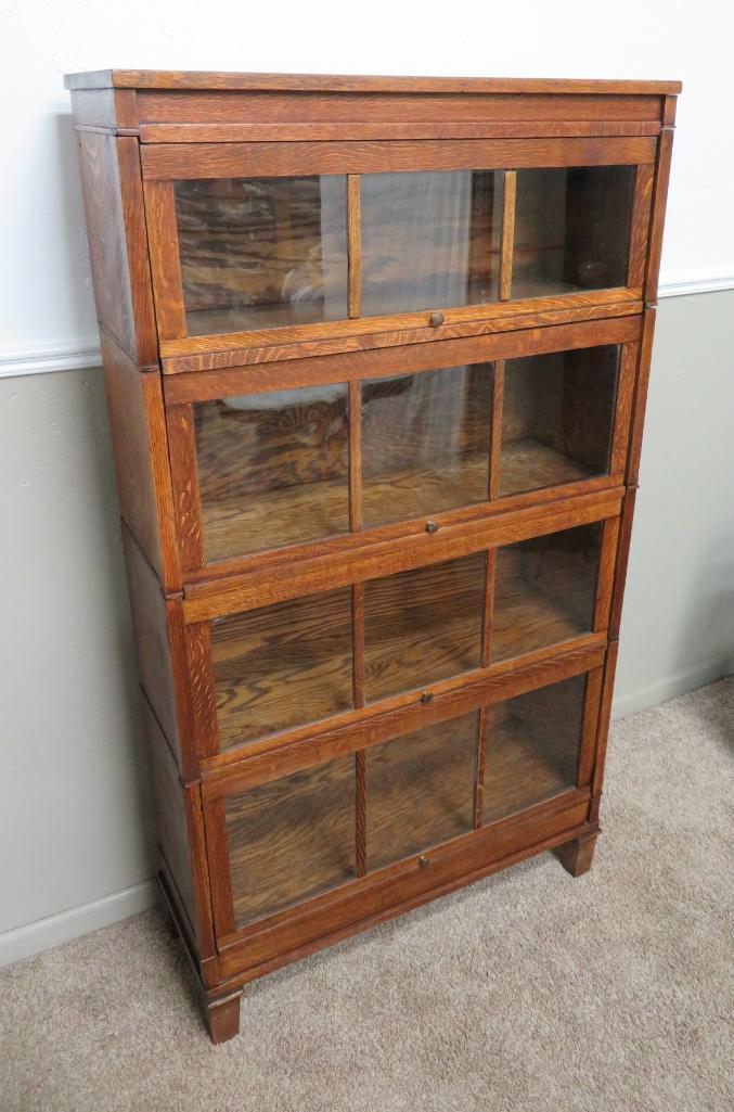 Oak Macey 34-9 four stack lawyer, barrister bookcase