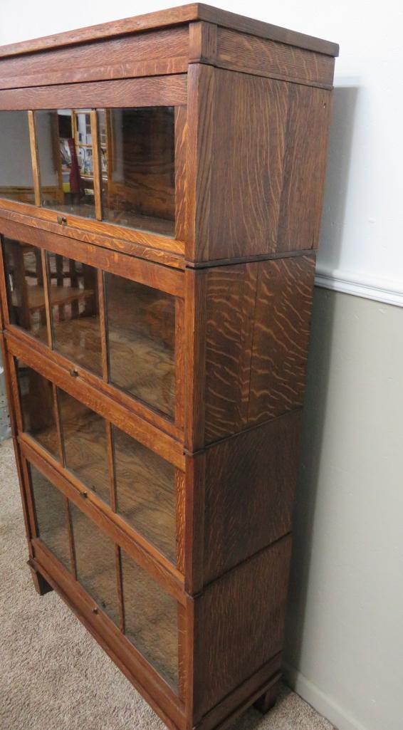 Oak Macey 34-9 four stack lawyer, barrister bookcase