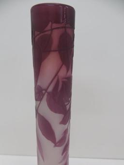 French Galle vase, lovely purple color,13 1/2"