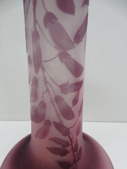French Galle vase, lovely purple color,13 1/2"
