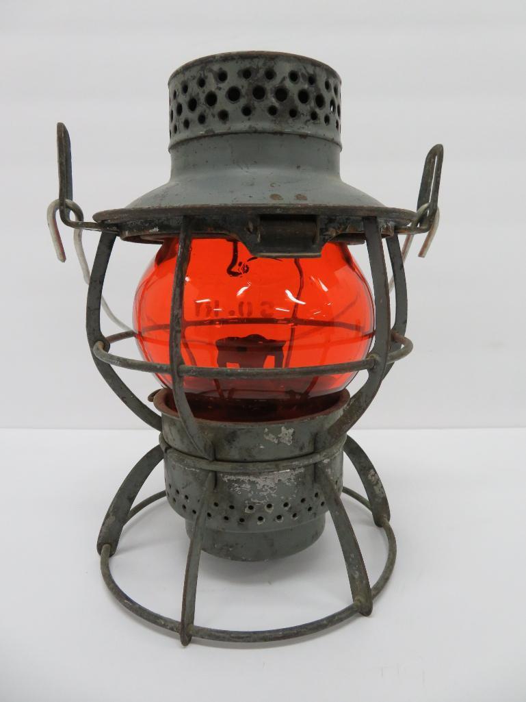 Dressel Southern Railway Railroad lantern, frame marked Pacific, orange shade
