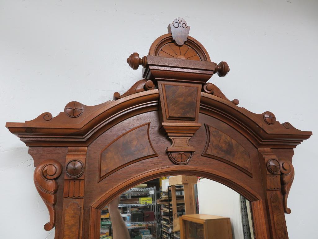 Fantastic Walnut marble top ornate dresser with mirror