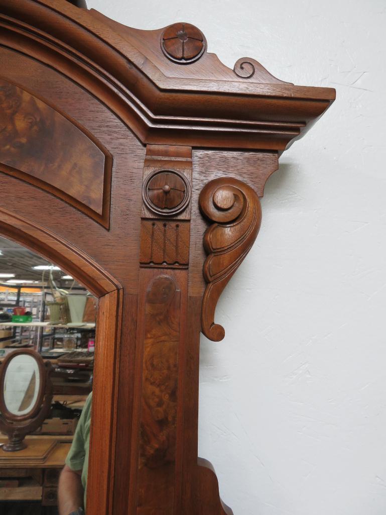 Fantastic Walnut marble top ornate dresser with mirror