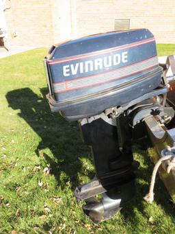 14' Smoker Craft Big Fisherman boat, trolling motor, 30 hp Evinrude motor & ShoreLand'r trailer