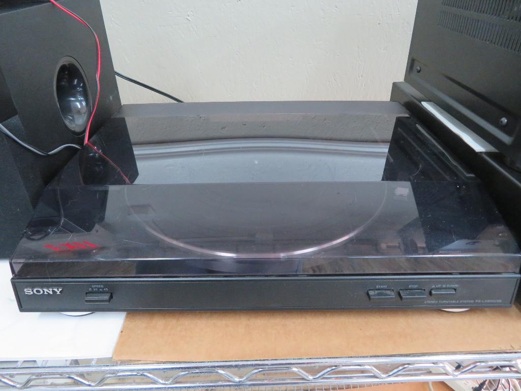 Sony stereo system includes, receiver, turntable, home theatre system and CD player