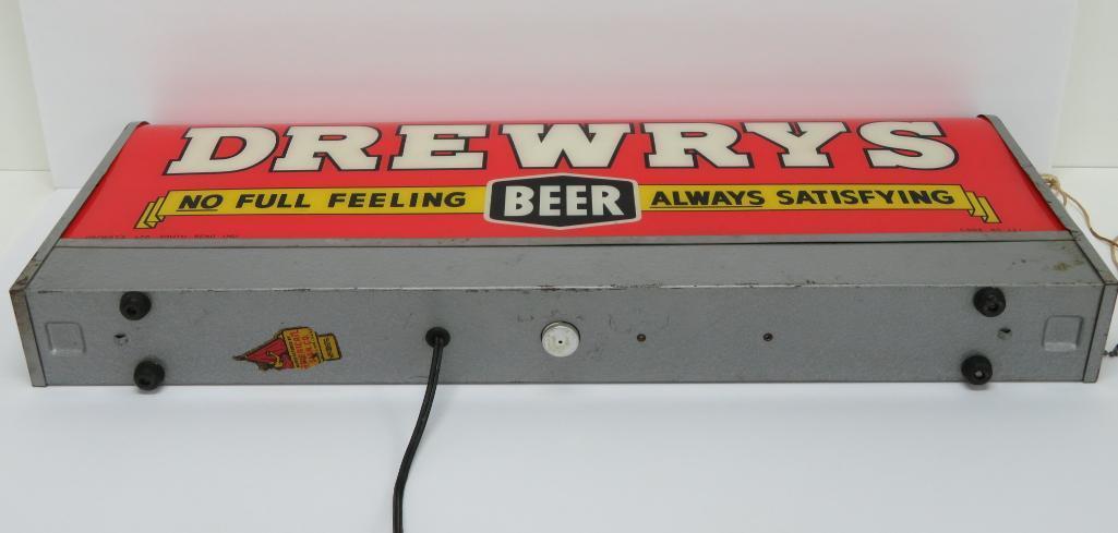 Drewrys lighted sign, code #121, South Bend Indiana, works, two sided