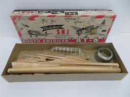 1952 Berkely's SNJ North American AT-6 wooden plane model in box