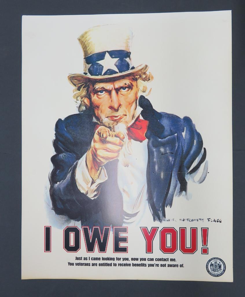 I Owe You! - veteran military poster, 28" x 22"