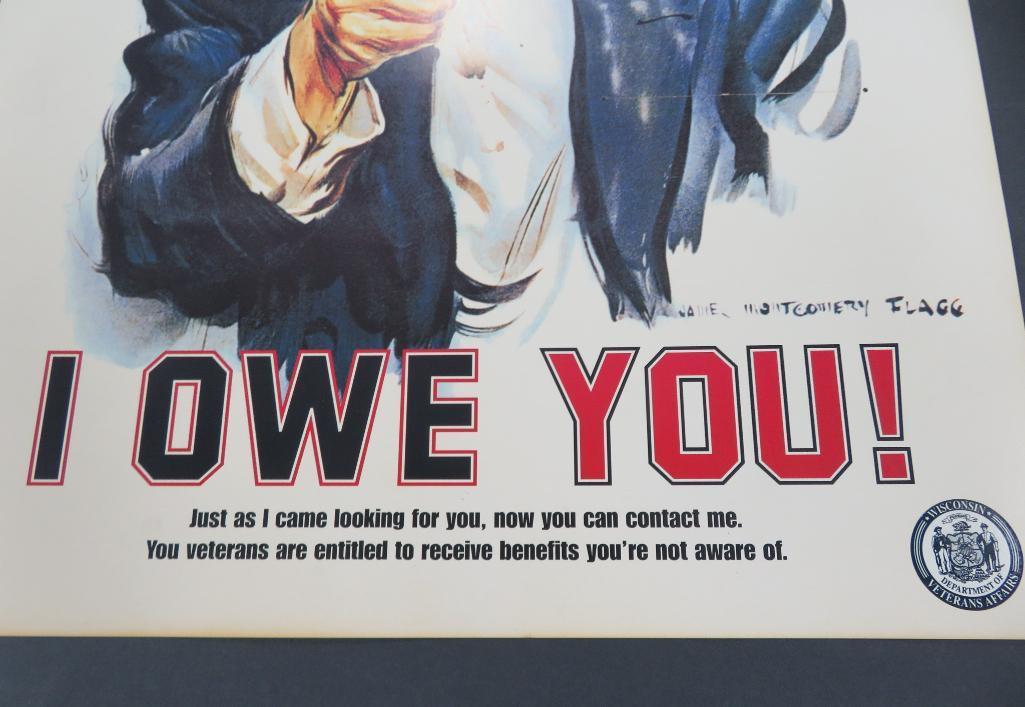 I Owe You! - veteran military poster, 28" x 22"