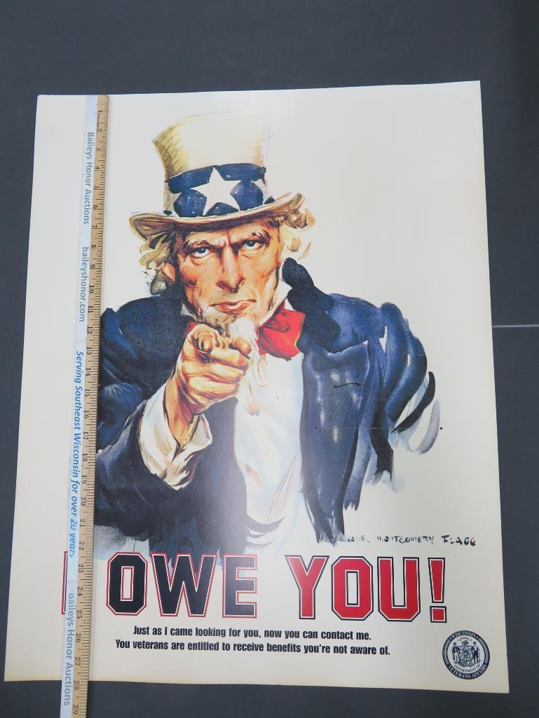 I Owe You! - veteran military poster, 28" x 22"