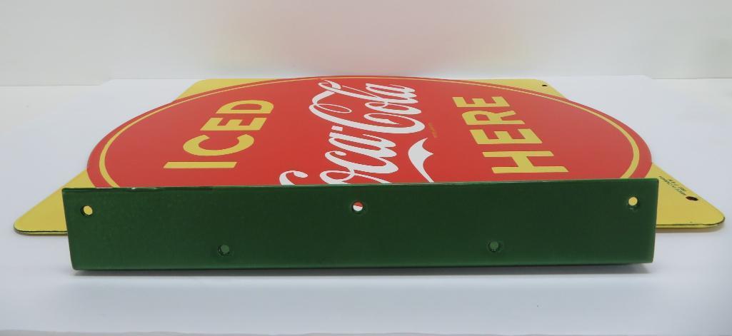 Retro Vintage inspired marked 1951 Canada Iced Coca-Cola Here flange sign