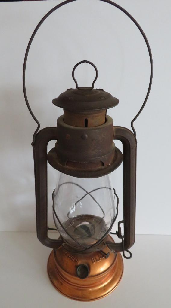 Ham #2 Cold Blast oil lantern, copper bottom, 13"