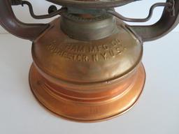 Ham #2 Cold Blast oil lantern, copper bottom, 13"