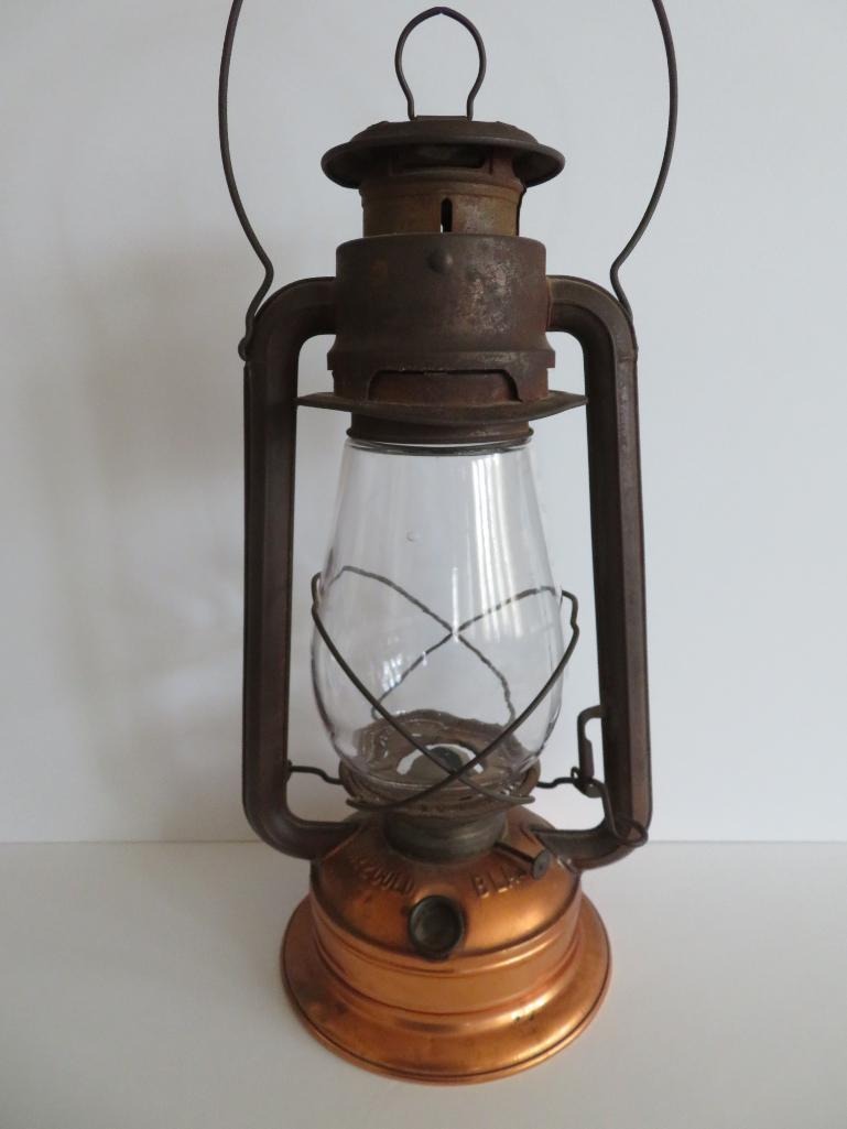 Ham #2 Cold Blast oil lantern, copper bottom, 13"