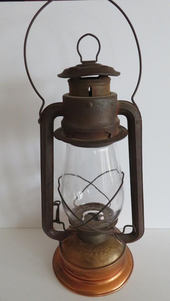 Ham #2 Cold Blast oil lantern, copper bottom, 13"