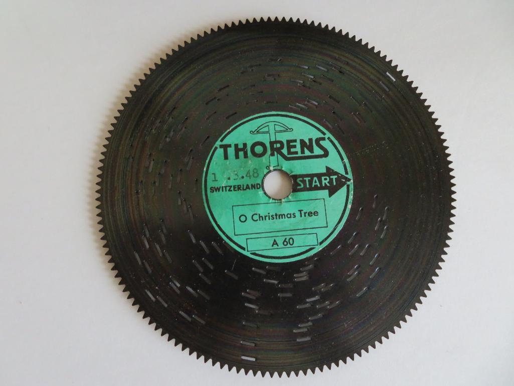 Thorens music box, working, discs