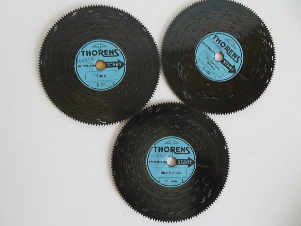 Thorens music box, working, discs