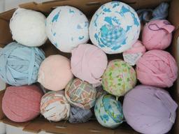 About 25 rag balls, 3" to 6" diameter