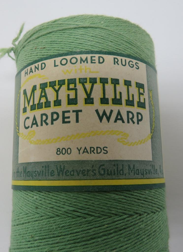 About 21 carpet warp spools, Maysville, 800 yard size