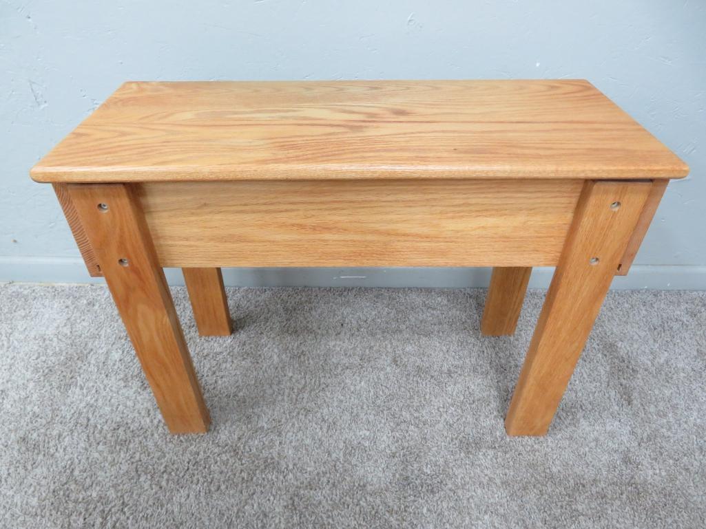 Loom bench, 29" x 12", lift top, 22 1/2" tall