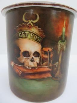 Skull tobacco humidor, Vienna Austria, 5 1/2", Get Busy