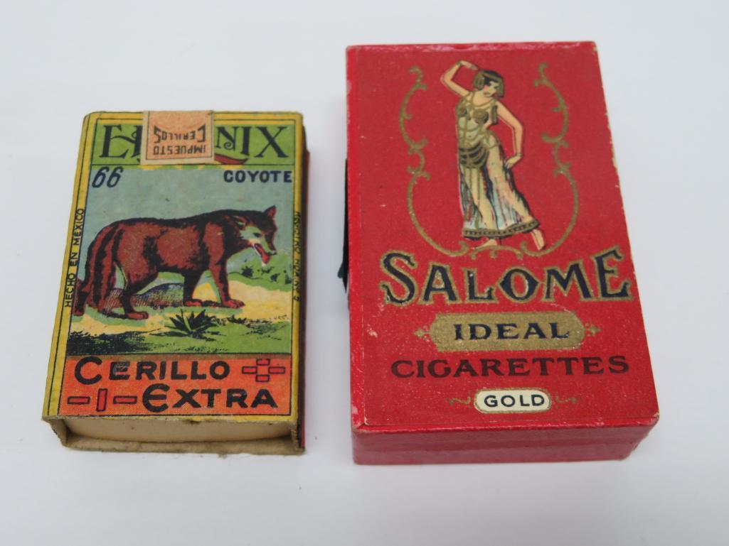 Snuff containers, Salome cigarette and partial Mi Lola cigar box