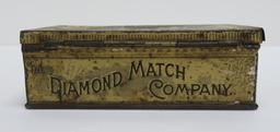 Diamond Match Company tin, Black Americana, hinge top, 4 1/2" x 2 1/4"