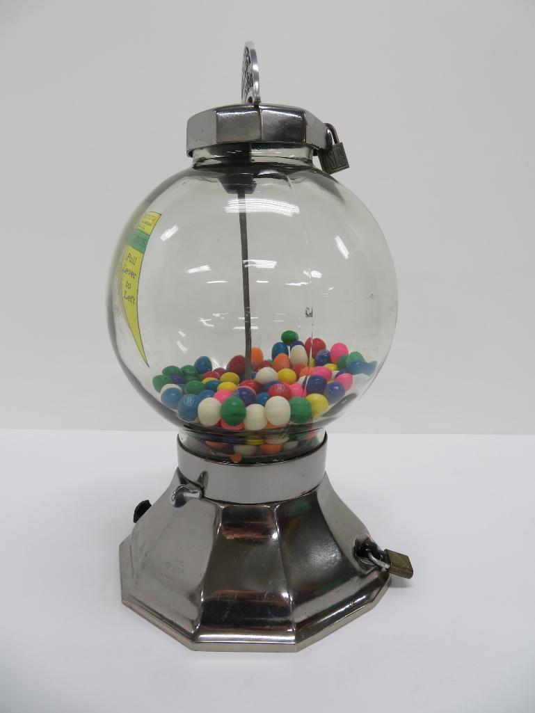 Vintage Penny Simpson Leebold 1-2-3 Gumball Machine, 14"