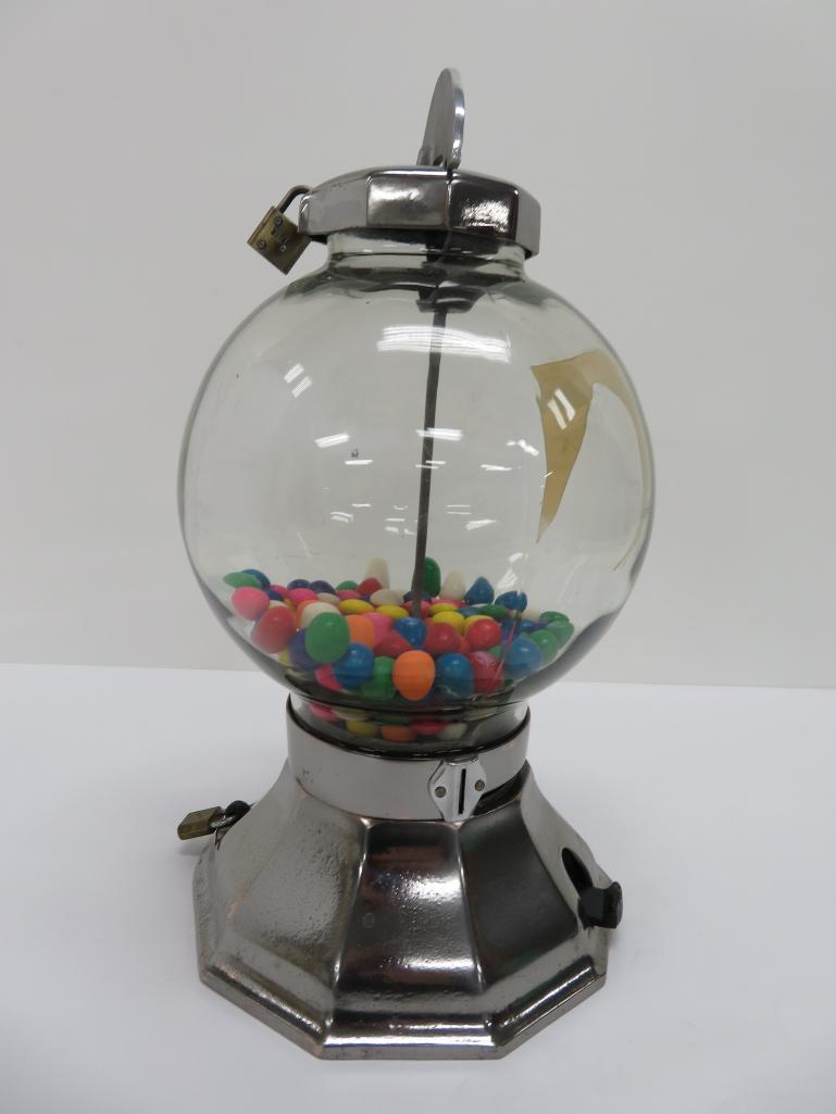 Vintage Penny Simpson Leebold 1-2-3 Gumball Machine, 14"