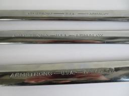 Three Armstrong Armaloy combination wrenches, 12 point