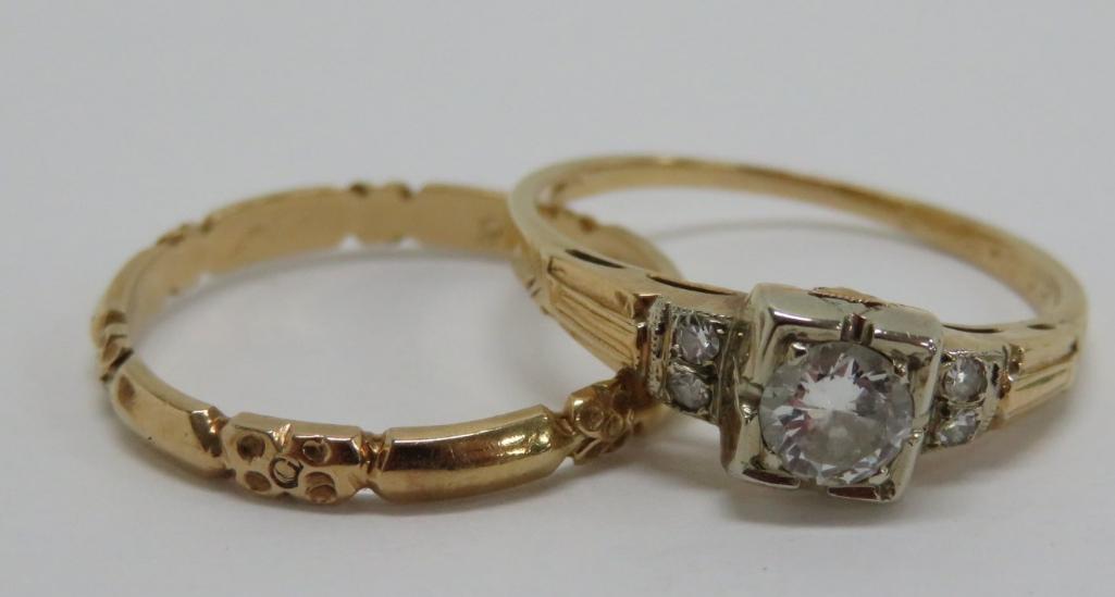 Vintage gold wedding set