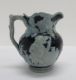 Copeland pitcher, tavern scene, 6"