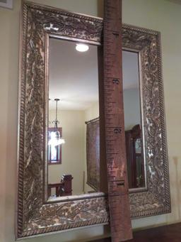 Large ornate beveled entry mirror, 36" x 47"