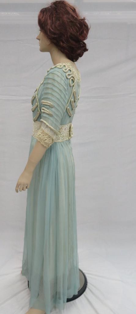 Lovely blue satin dress with embellishments