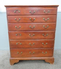 Early Two Piece three drawer Blanket Chest, c early 19th or late 18th century