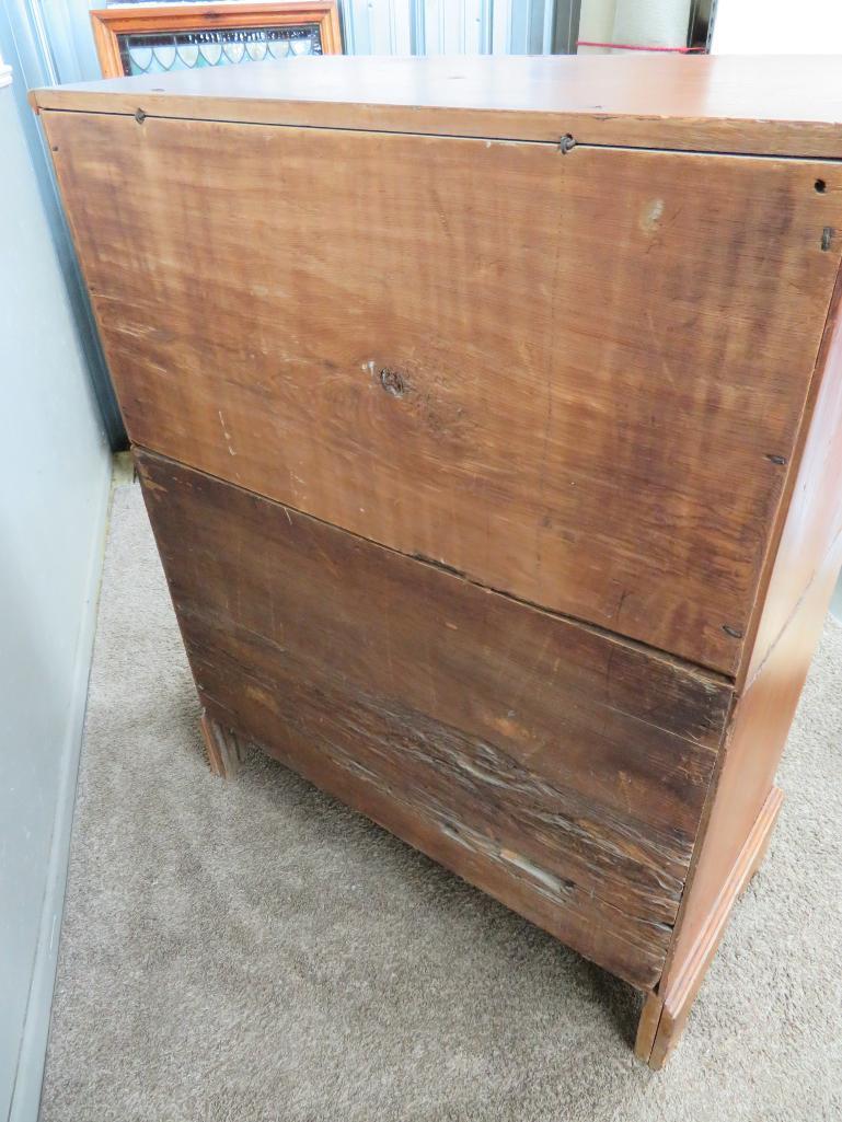 Early Two Piece three drawer Blanket Chest, c early 19th or late 18th century