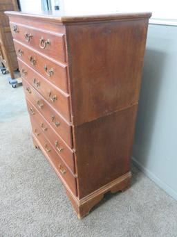 Early Two Piece three drawer Blanket Chest, c early 19th or late 18th century