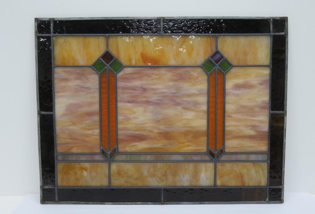 Leaded glass window, 24" x 18"