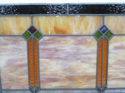 Leaded glass window, 24" x 18"