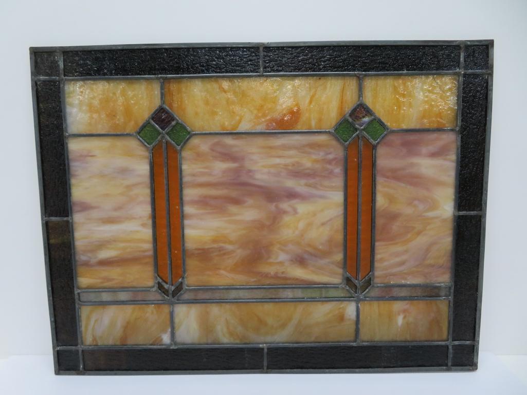 Leaded glass window, 24" x 18"