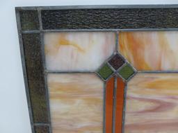 Leaded glass window, 24" x 18"