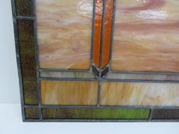 Leaded glass window, 24" x 18"