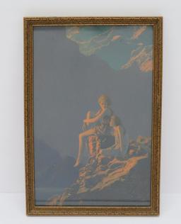 Framed Maxfield Parrish Print, Contentment, 7 1/2" x 11"