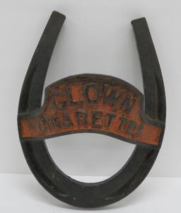 Clown Cigarettes cast iron advertising piece, 8"