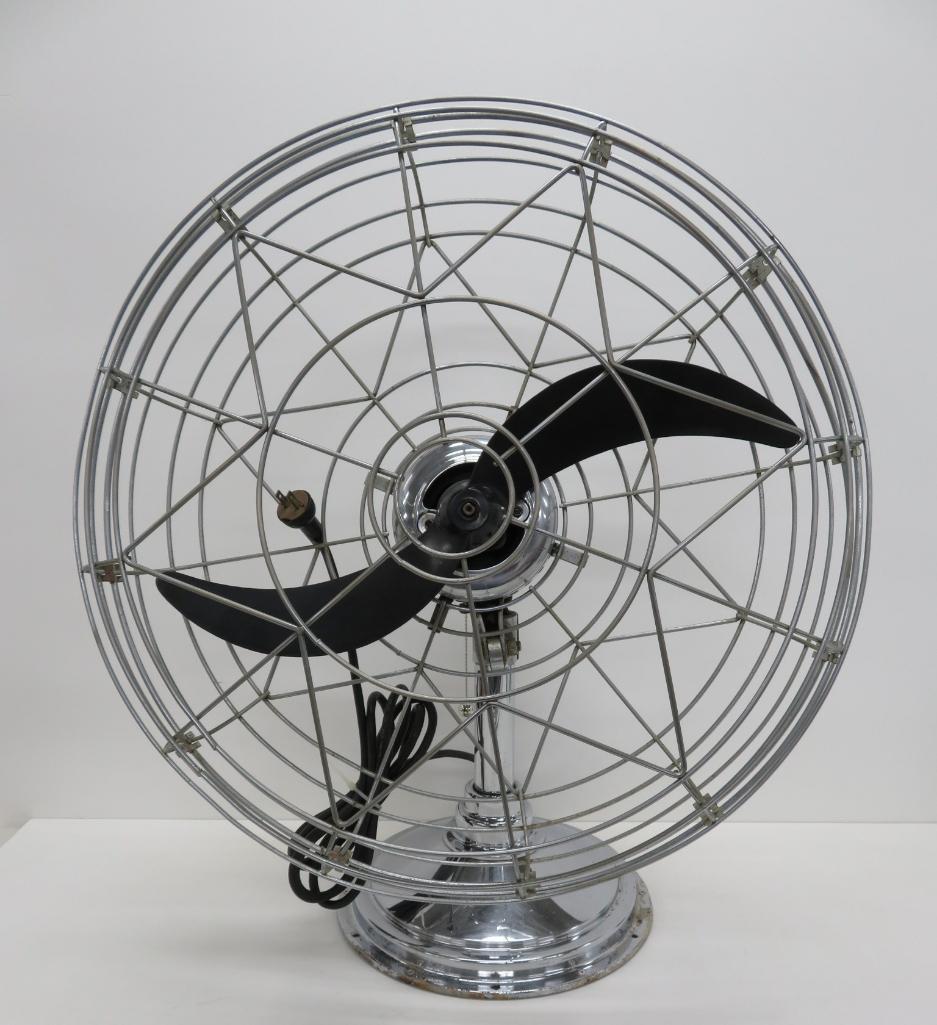 Awesome Fresh'nd Aire Deco style fan, 24" tall and 22" wide, working, c 1950's