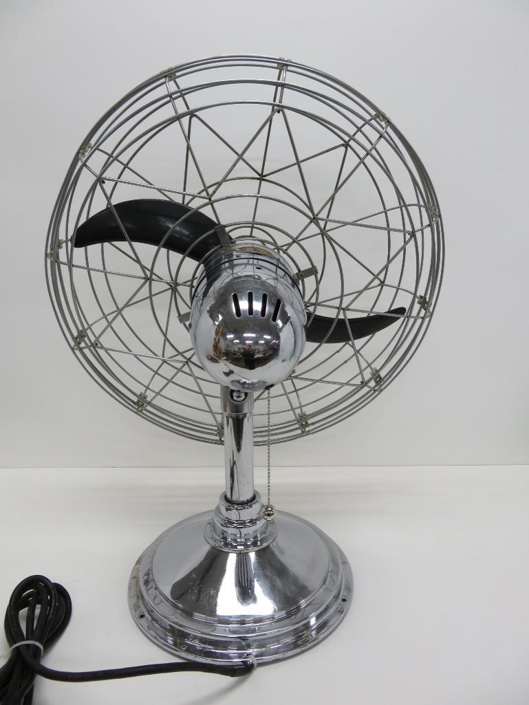 Awesome Fresh'nd Aire Deco style fan, 24" tall and 22" wide, working, c 1950's