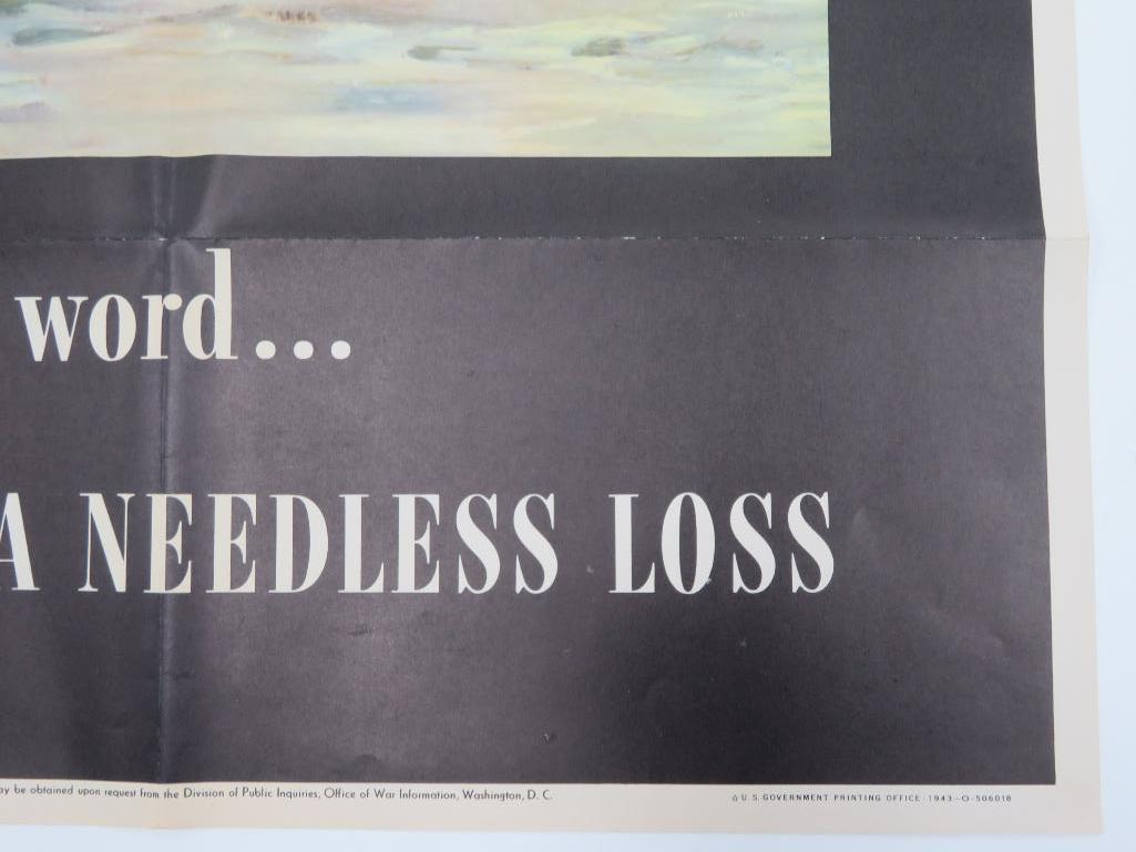 Original Anton Otto Fischer WWII poster, A Careless Word...A Needless Loss, #36